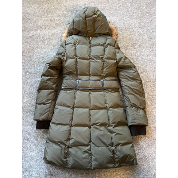 $1690 Mackage Green Quilted Key Trish Down Puffer Coat Jacket Fur Collar Sz S - Picture 9 of 16